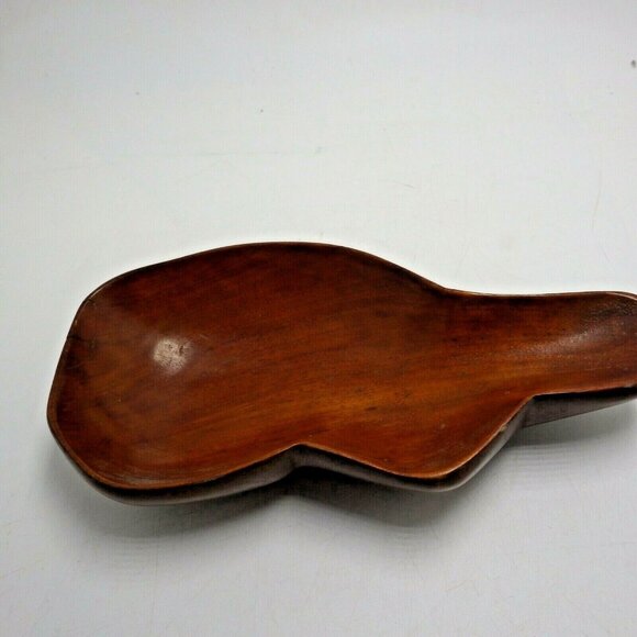 Vintage Wooden Bowl Kidney Shaped Mid Century Retro - Picture 2 of 8